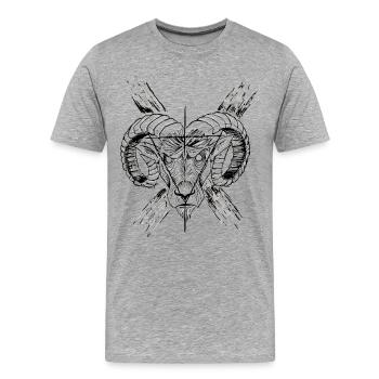 Goat Devil's - T-shirt bio Premium Homme - gris chiné - Devant - Damien (186cm)