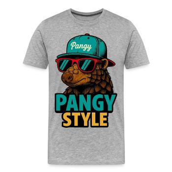 Pangy Style - Männer Premium Bio T-Shirt - Grau meliert - Vorne - Damien (186cm)
