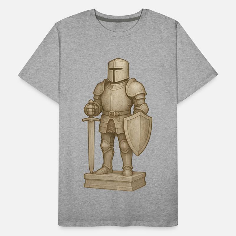 Figurine de samouraï chevaleresque dans le style de la pierre T-shirt bio Premium Homme