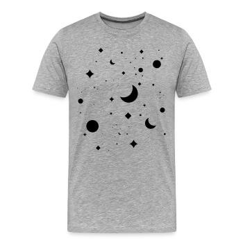 Sternenhimmel - Männer Premium Bio T-Shirt - Grau meliert - Vorne - Damien (186cm)