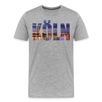HORIZON DE COLOGNE. - T-shirt bio Premium Homme - gris chiné - Devant - Damien (186cm)