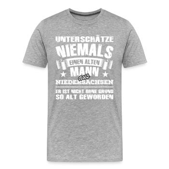 Niedersachsen - Männer Premium Bio T-Shirt - Grau meliert - Vorne - Damien (186cm)