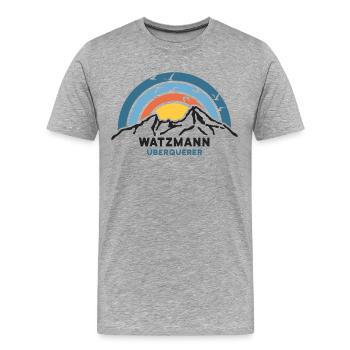 Watzmann Überquerung Berchtesgaden Bergsteiger - Männer Premium Bio T-Shirt - Grau meliert - Vorne - Damien (186cm)