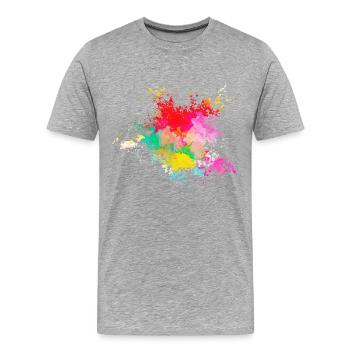 Psychedelisch - Männer Premium Bio T-Shirt - Grau meliert - Vorne - Damien (186cm)