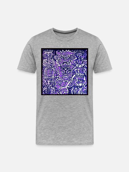 ETHNO BEATS - Männer Premium Bio T-Shirt - Grau meliert