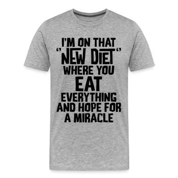NEW DIET - Men's Premium Organic T-Shirt - heather grey - Front - Damien (186cm)