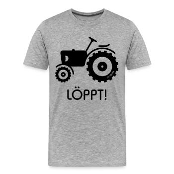 Löppt! (Trecker / Traktor / Plattdeutsch / Platt) - Männer Premium Bio T-Shirt - Grau meliert - Vorne - Damien (186cm)