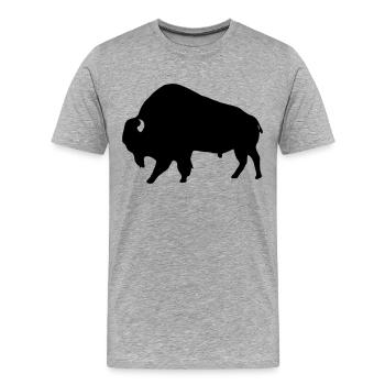 Bison - Männer Premium Bio T-Shirt - Grau meliert - Vorne - Damien (186cm)