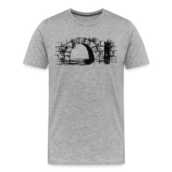 stein-bruecke-fluss-01 - Männer Premium Bio T-Shirt - Grau meliert - Vorne - Damien (186cm)