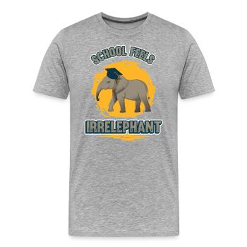 School Feels Irrelephant, Anti School - Männer Premium Bio T-Shirt - Grau meliert - Vorne - Damien (186cm)