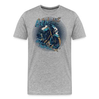 Motorrad - Old but still rolling - 5000 - DIGITAL - Men's Premium Organic T-Shirt - heather grey - Front - Damien (186cm)