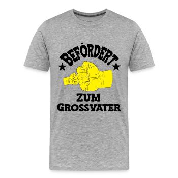 Befördert zum Grossvater Opa Schweiz Schweizer Opa - Männer Premium Bio T-Shirt - Grau meliert - Vorne - Damien (186cm)
