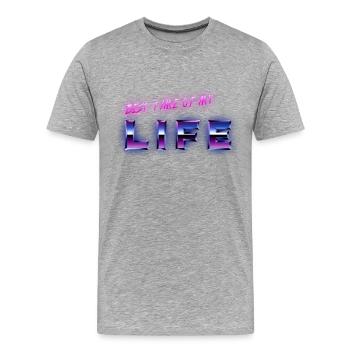 80er 80s Best Time Of My Life - Männer Premium Bio T-Shirt - Grau meliert - Vorne - Damien (186cm)