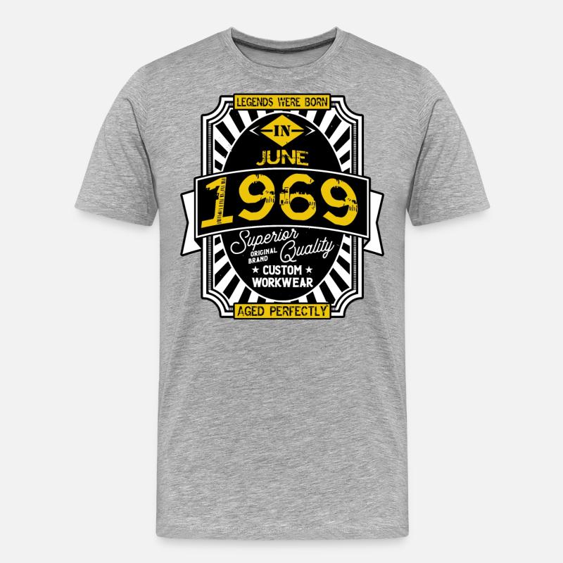 JUNI 1969 - Männer Premium Bio T-Shirt - Grau meliert