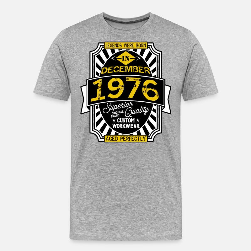 1976 DEZEMBER - Männer Premium Bio T-Shirt - Grau meliert