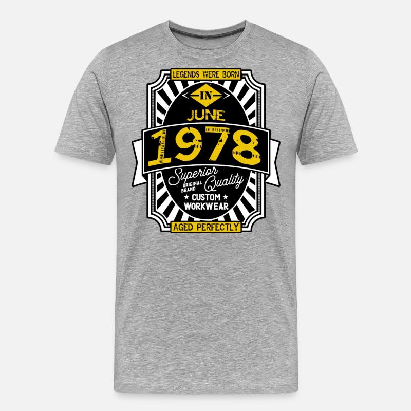 JUNI 1978 - Männer Premium Bio T-Shirt - Grau meliert