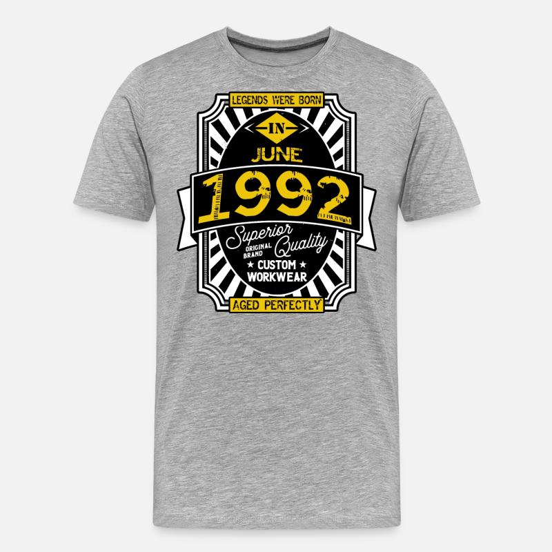 JUNI 1992 - Männer Premium Bio T-Shirt - Grau meliert