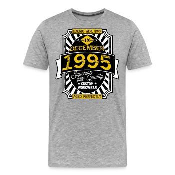 1995 DECEMBER - Men's Premium Organic T-Shirt - heather grey - Front - Damien (186cm)