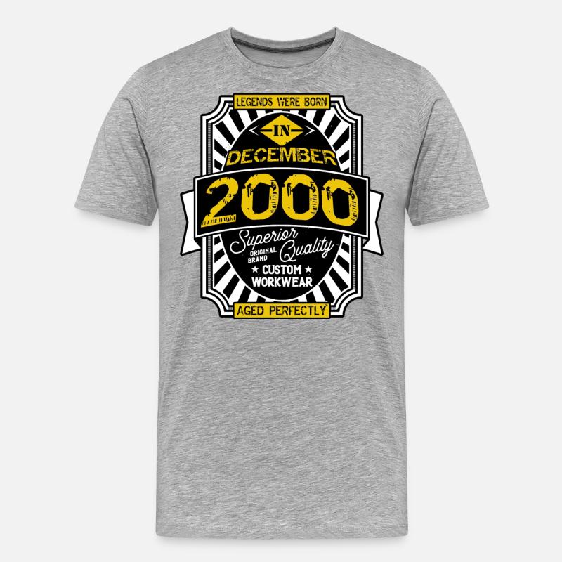 DEZEMBER 2000 - Männer Premium Bio T-Shirt - Grau meliert