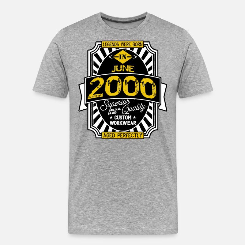 JUNI 2000 - Männer Premium Bio T-Shirt - Grau meliert