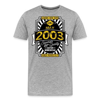 2003 MAY - T-shirt bio Premium Homme - gris chiné - Devant - Damien (186cm)
