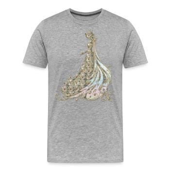 Eleganz in Gold und Schwarz - Männer Premium Bio T-Shirt - Grau meliert - Vorne - Damien (186cm)