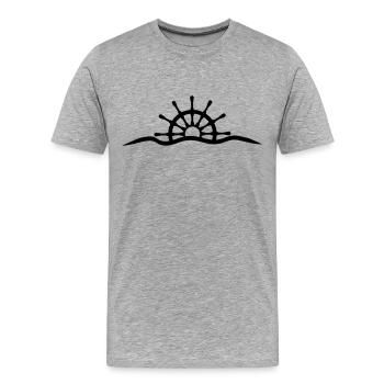 Volant sous l'eau les ondes design - T-shirt bio Premium Homme - gris chiné - Devant - Damien (186cm)