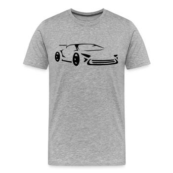 Schnelles Supercar Konzept Auto Sportwagen Rennen - Männer Premium Bio T-Shirt - Grau meliert - Vorne - Damien (186cm)