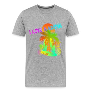Karibik Liebe - Männer Premium Bio T-Shirt - Grau meliert - Vorne - Damien (186cm)
