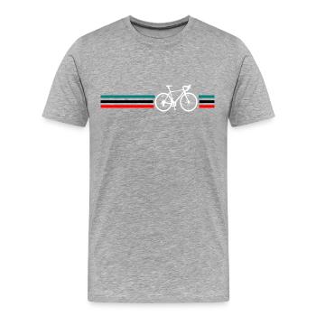 Vélo de course Cyclisme Retro - T-shirt bio Premium Homme - gris chiné - Devant - Damien (186cm)