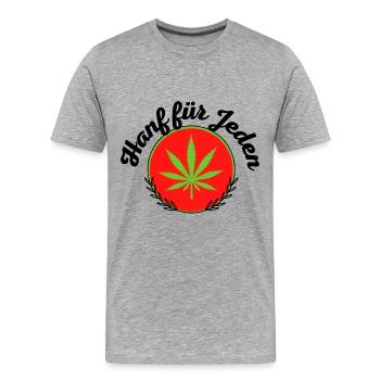 Hanf für Jeden - Männer Premium Bio T-Shirt - Grau meliert - Vorne - Damien (186cm)