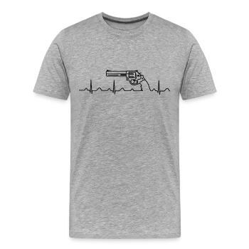 Smith Wesson Revolver Heartbeat black - Männer Premium Bio T-Shirt - Grau meliert - Vorne - Damien (186cm)