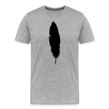 feder  - Männer Premium Bio T-Shirt - Grau meliert - Vorne - Damien (186cm)