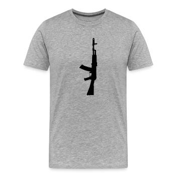 ak47.png - Männer Premium Bio T-Shirt - Grau meliert - Vorne - Damien (186cm)