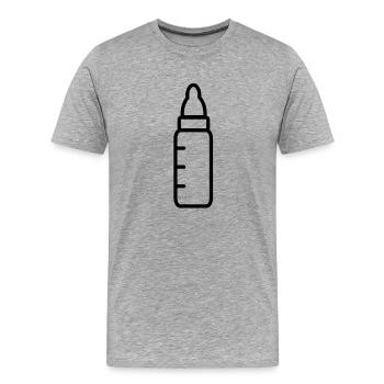 biberon - T-shirt bio Premium Homme - gris chiné - Devant - Damien (186cm)