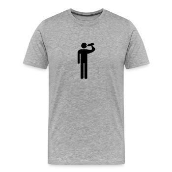 drink - Men's Premium Organic T-Shirt - heather grey - Front - Damien (186cm)