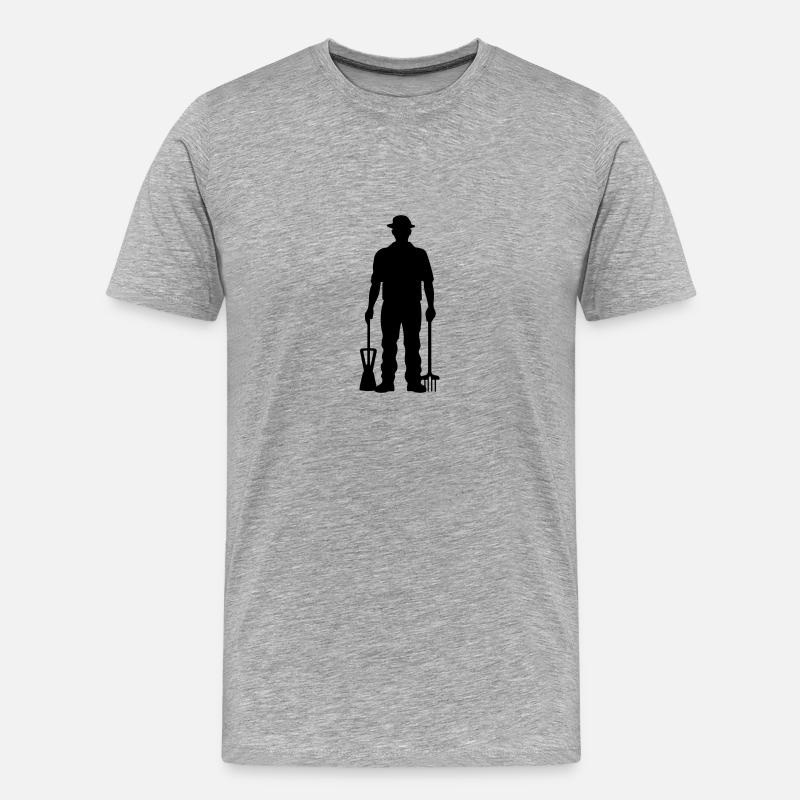 Bauer Icon Farmer - Männer Premium Bio T-Shirt - Grau meliert