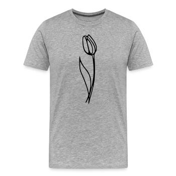 Tulipe - T-shirt bio Premium Homme - gris chiné - Devant - Damien (186cm)