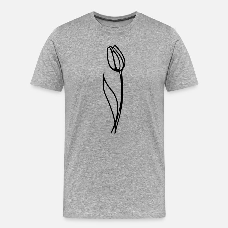 Tulpe - Männer Premium Bio T-Shirt - Grau meliert