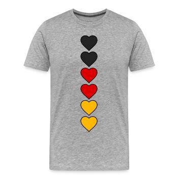 Cœurs d’Allemagne - T-shirt bio Premium Homme - gris chiné - Devant - Damien (186cm)