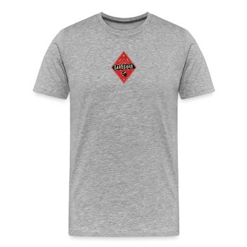 Sardinien Vintage Design - Männer Premium Bio T-Shirt - Grau meliert - Vorne - Damien (186cm)
