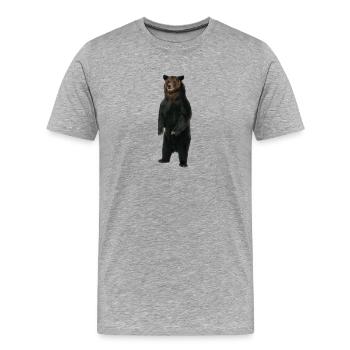Stehender Bär - Männer Premium Bio T-Shirt - Grau meliert - Vorne - Damien (186cm)