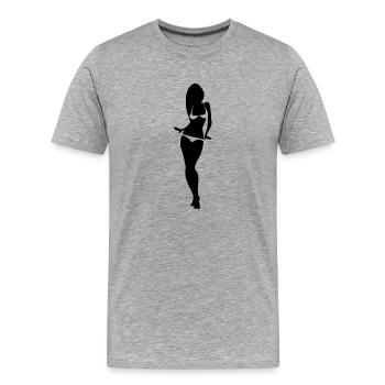 bikini girl - Männer Premium Bio T-Shirt - Grau meliert - Vorne - Damien (186cm)