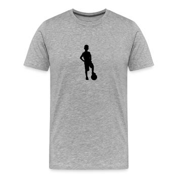 Fussball Junge - Männer Premium Bio T-Shirt - Grau meliert - Vorne - Damien (186cm)