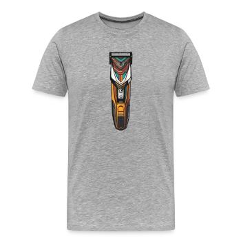 Tondeuses à cheveux coiffeur - T-shirt bio Premium Homme - gris chiné - Devant - Damien (186cm)