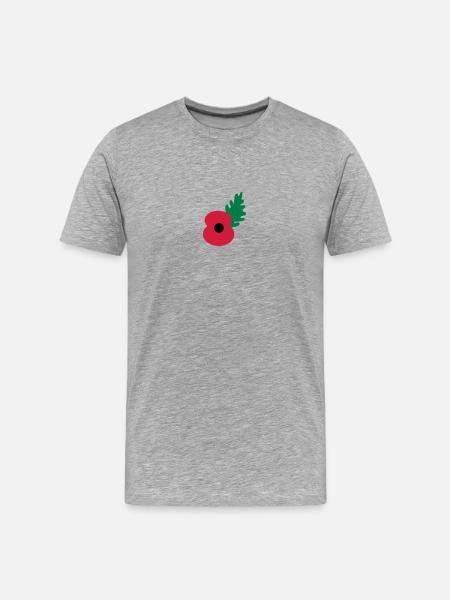 Mohnblüte by_patjila - Männer Premium Bio T-Shirt - Grau meliert