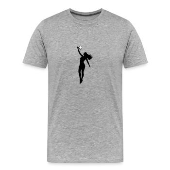 Volleyball Spielerin Symbol - Männer Premium Bio T-Shirt - Grau meliert - Vorne - Damien (186cm)