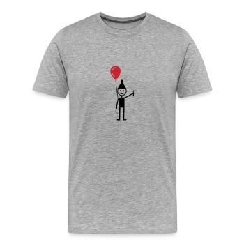 Geburtstag Ballon - Männer Premium Bio T-Shirt - Grau meliert - Vorne - Damien (186cm)