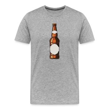 Bouteille de bière Symbole de consommation de bière - T-shirt bio Premium Homme - gris chiné - Devant - Damien (186cm)