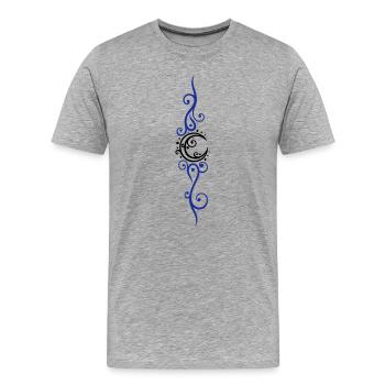 Filigree moon with ornament and stars. - Men's Premium Organic T-Shirt - heather grey - Front - Damien (186cm)